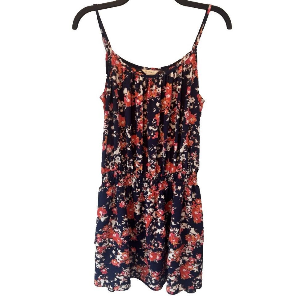 Ariat‎ Womens Colorful Floral Sleeveless Tiered Dress M Country Western Rodeo